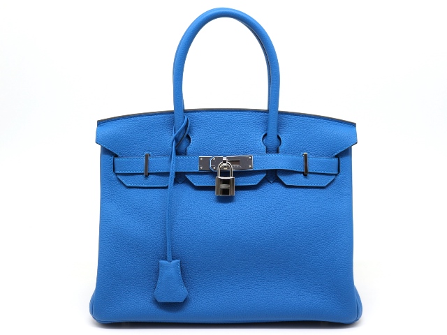 HERMES エルメス バーキン30ヴェルソ ハンドバッグ トゴ ブルー