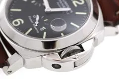PANERAI パネライ 腕時計 2006年並行品 ルミノール パワーリザーブ PAM00090 ブラック文字盤 ステンレス／アリゲーター/ラバー 自動巻 【472】SJ