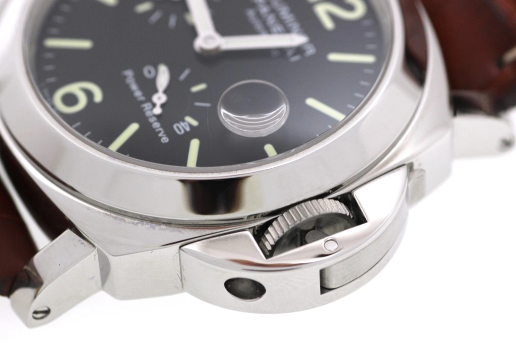 PANERAI パネライ 腕時計 2006年並行品 ルミノール パワーリザーブ PAM00090 ブラック文字盤 ステンレス/アリゲーター/ラバー 自動巻 【472】SJ