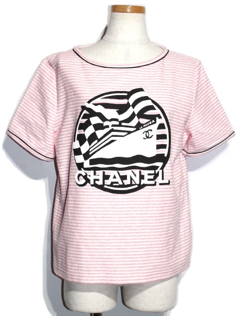 CHANEL シャネル トップス Tシャツ レディース38 コットン ピンク 19C ...