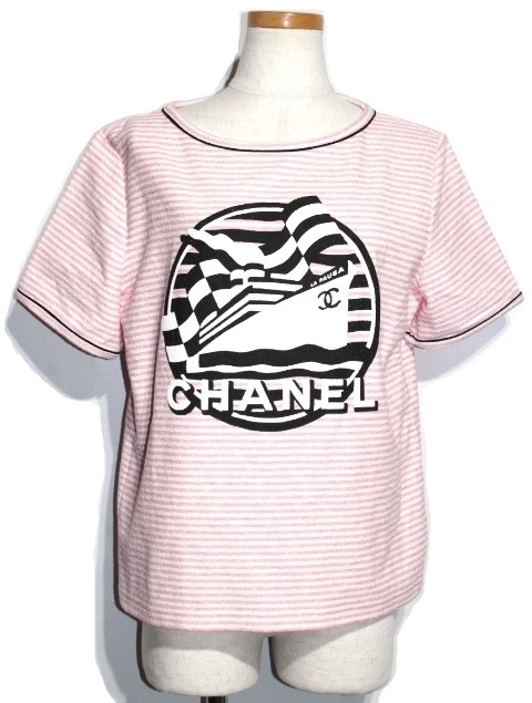 日本メーカー新品 CHANEL Tシャツ 34 コットン NVY P60455V38022 la ...