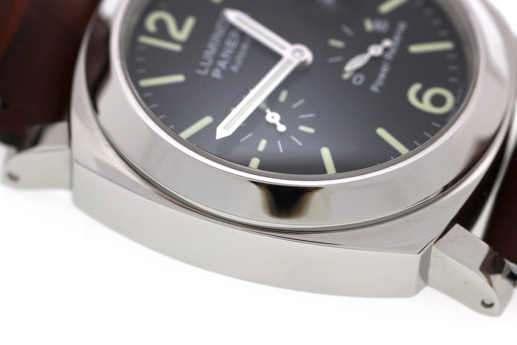 PANERAI パネライ 腕時計 2006年並行品 ルミノール パワーリザーブ PAM00090 ブラック文字盤 ステンレス/アリゲーター/ラバー 自動巻 【472】SJ