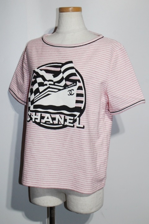 CHANEL シャネル トップス Tシャツ レディース38 コットン ピンク 19C 