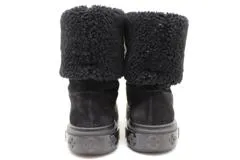 LOUIS VUITTON　ルイヴィトン　ムートンブーツ　スノードロップライン　レディース35　ブラック　スエード　2147100487756　【432】