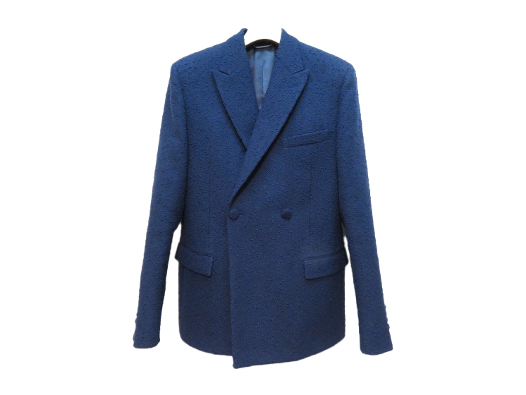 sale21日まで！クリスチャンディオール ウールツイードジャケット DIOR ディオール ツイードジャケット メンズ46 ネイビー ウール