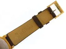 DIOR　ディオール　57.121　シルバー文字盤　GP/革　クォーツ　レディース腕時計【207】2143200637985