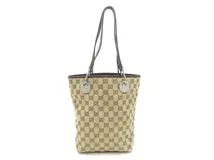 GUCCI グッチ GG トートバッグ ダークブラウン/ベージュ キャンバス/レザー 120840【430】2148103664120