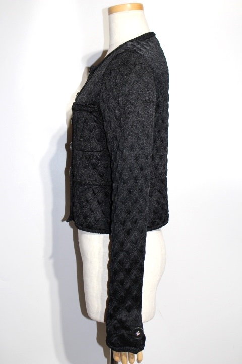 シャネルジャケット CHANEL シャネル ジャケット レディース38 ブラック シルク