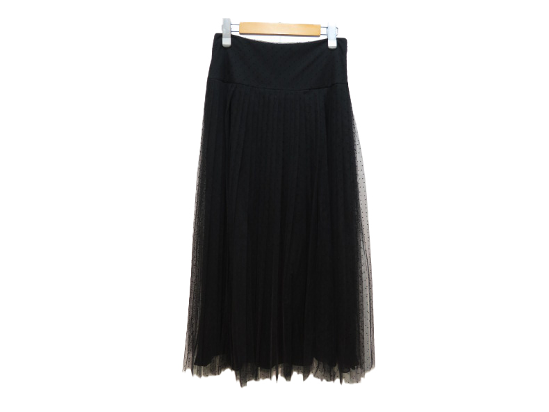 DIOR ディオール ドットチュールプリーツミディスカート レディース38