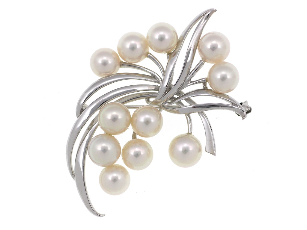 MIKIMOTO ミキモト ブローチ K18ホワイトゴールド パール 重さ約17.1g 
