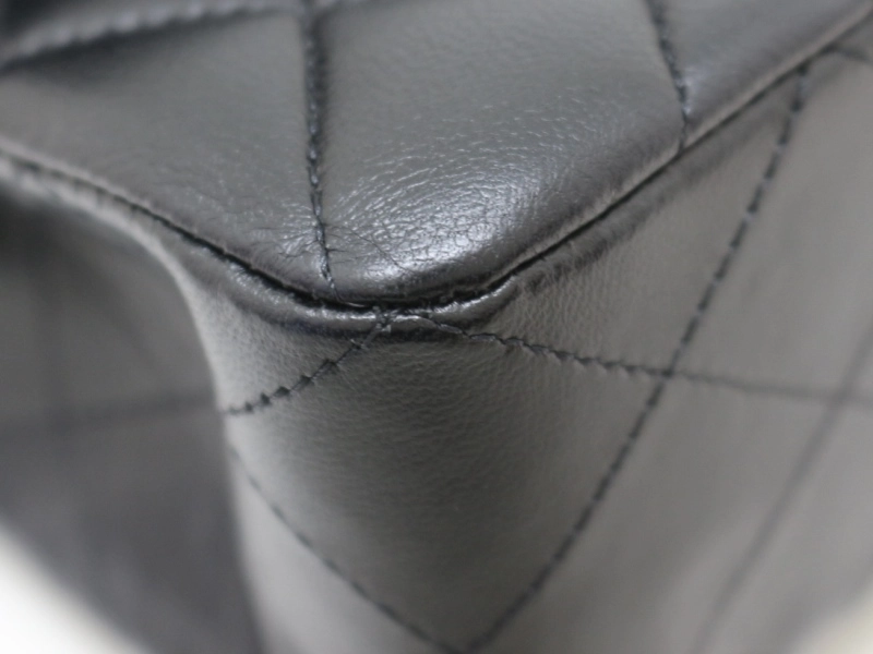 CHANEL シャネル マトラッセWフラップ23 ショルダーバッグ ブラック SV シルバー金具 ラムスキン 2120000302459【200】