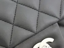 CHANEL シャネル マトラッセＷフラップ23 ショルダーバッグ ブラック SV シルバー金具 ラムスキン 2120000302459【200】