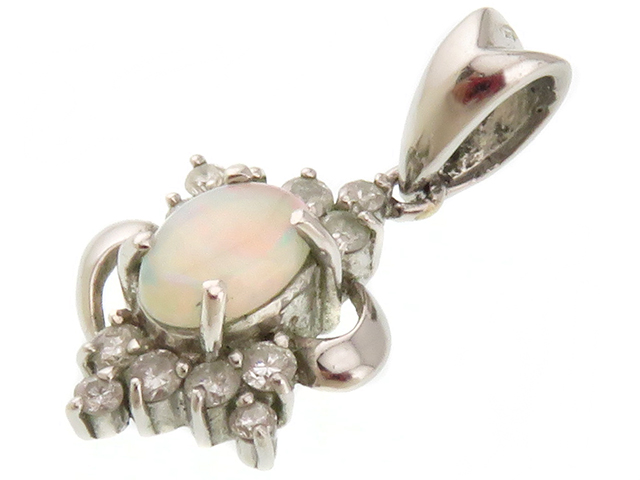JEWELRY ジュエリー トップ PT900 オパール0.25ct ダイヤモンド