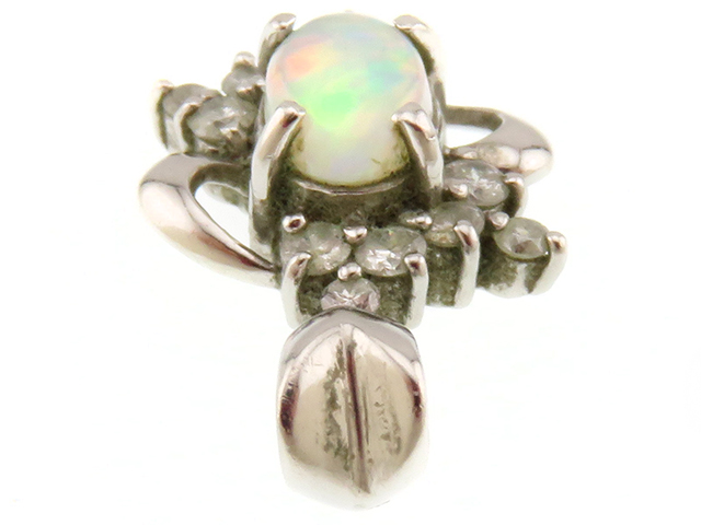 も*ん様 最高級品PT900オパール1.74ct！ダイヤ0.13ctリング300 メキシコオパールプラチナリング MO 4.86ct D:0.28ct Pt900