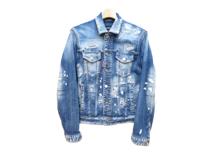 DSQUARED2　ディースクエアード　デニムジャケット　メンズ42　ブルー　コットン　S74AM1468　2120000338045　【432】