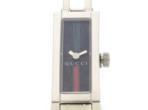 GUCCI　グッチ　110L　ブラック文字盤　ステンレススチール　クオーツ　レディース時計【430】2148103786099
