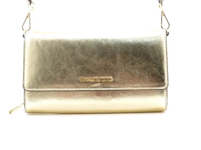 MICHAEL KORS マイケルコース バッグ ジェットセット ショルダーウォレット ペールゴールド レザー 35H3GTTC7M  2148103697234【437】 の購入なら「質」の大黒屋（公式）