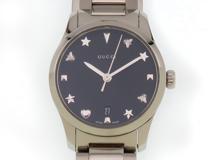 GUCCI　グッチ　Gタイムレス　126.5　ステンレススチール　ブラック文字盤　クオーツ　レディース時計　2148103890024【207】