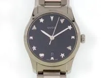 GUCCI グッチ Gタイムレス 126.5 ステンレススチール ブラック文字盤