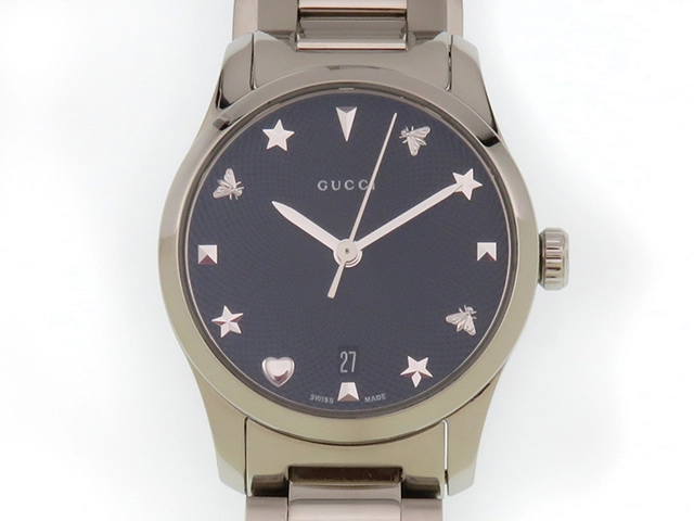 GUCCI グッチ レディース 腕時計 126.5 GUCCI グッチ Gタイムレス 126.5 ステンレススチール ブラック文字盤