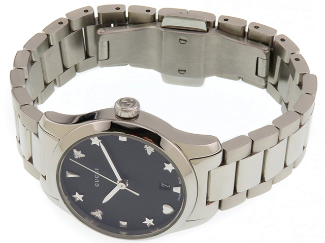 GUCCI グッチ Gタイムレス 126.5 ステンレススチール ブラック文字盤