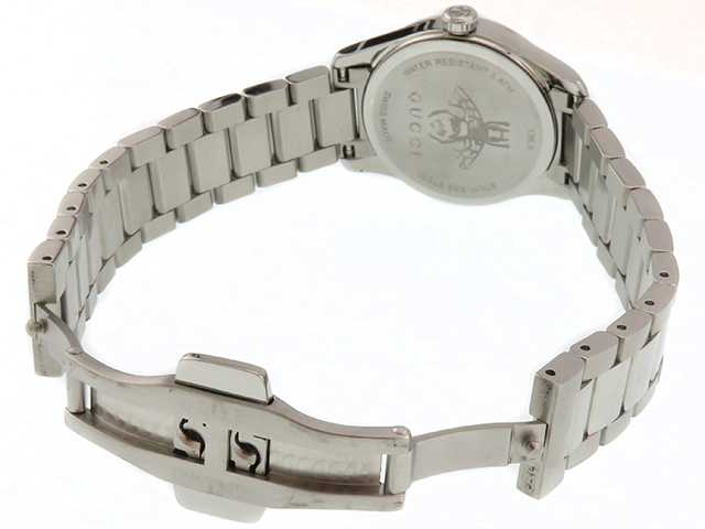 GUCCI グッチ Gタイムレス 126.5 ステンレススチール ブラック文字盤