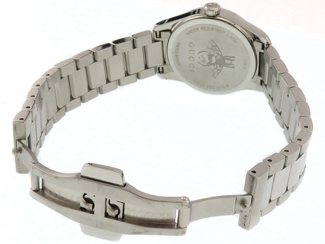 GUCCI　グッチ　Gタイムレス　126.5　ステンレススチール　ブラック文字盤　クオーツ　レディース時計　2148103890024【207】