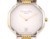 DIOR　ディオール　オクタゴン  コンビ   スウィングウォッチ　48.203　GP/ステンレススチール　ホワイト文字盤　クオーツ  レディース時計　2120000334504【207】