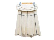 CHANEL　シャネル　ツイードチェックスカート　レディース34　アイボリー　コットン/ウール　P26156V16362　2148103919565　【432】