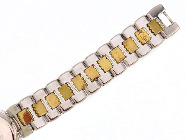 DIOR　ディオール　オクタゴン  コンビ   スウィングウォッチ　48.203　GP/ステンレススチール　ホワイト文字盤　クオーツ  レディース時計　2120000334504【207】