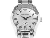 EMPORIO ARMANI　エンポリオ アルマーニ　シルバー文字盤　クオーツ　AR-0647　メンズ時計【430】2143500269312