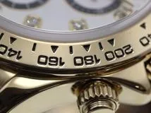 N番 ROLEX ロレックス 腕時計 コスモグラフ デイトナ 16518G 8Pダイヤモンドホワイト文字盤 逆6 K18イエローゴールド/クロコベルト 自動巻き【472】SJ