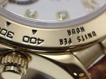 N番 ROLEX ロレックス 腕時計 コスモグラフ デイトナ 16518G 8Pダイヤモンドホワイト文字盤 逆6 K18イエローゴールド/クロコベルト 自動巻き【472】SJ