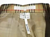 BURBERRY　バーバリー　チェック柄パンツ　レディース40　ベージュ　ウール　01160-40　2148103919541　【432】