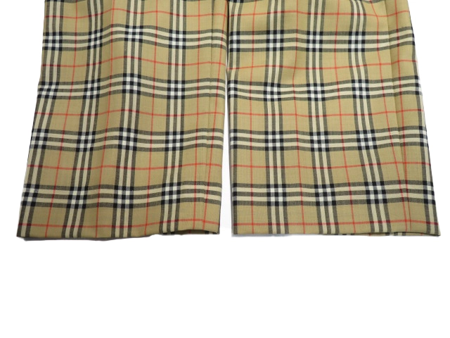 BURBERRY　バーバリー　チェック柄パンツ　レディース40　ベージュ　ウール　01160-40　2148103919541　【432】