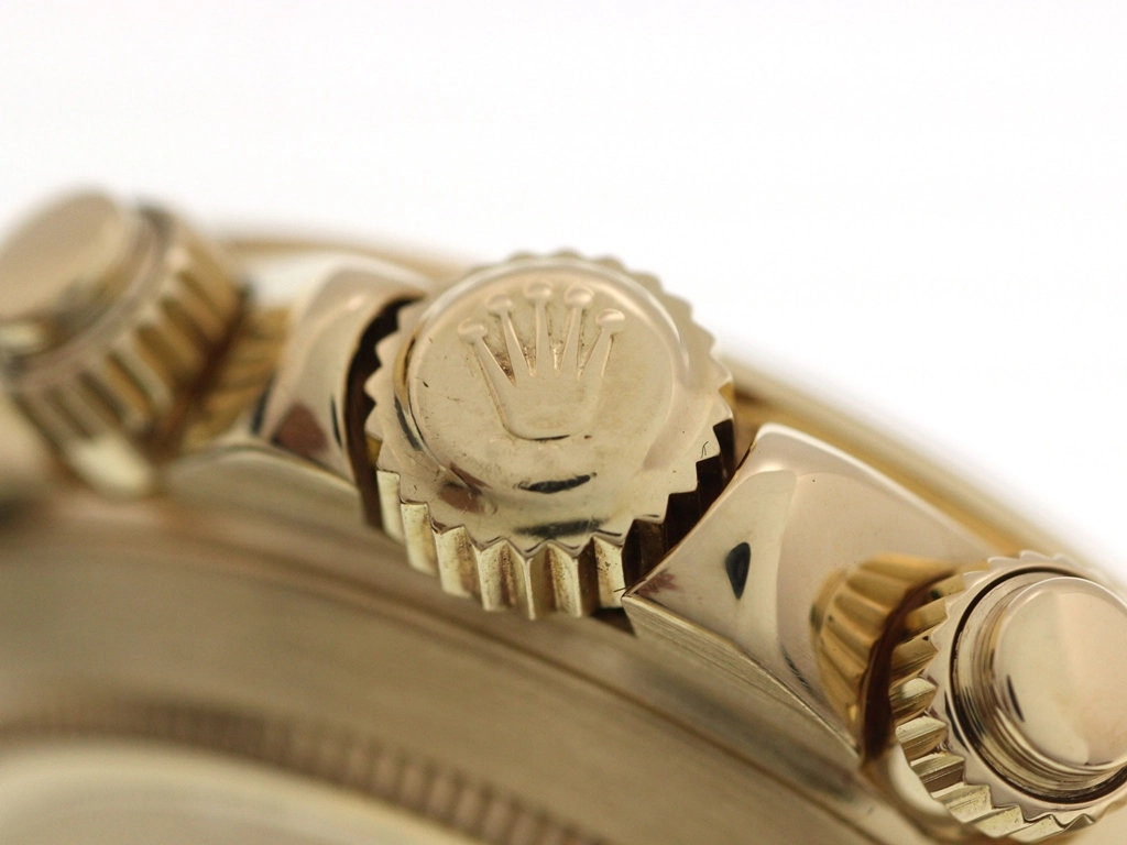 N番 ROLEX ロレックス 腕時計 コスモグラフ デイトナ 16518G 8Pダイヤモンドホワイト文字盤 逆6 K18イエローゴールド/クロコベルト 自動巻き【472】SJ