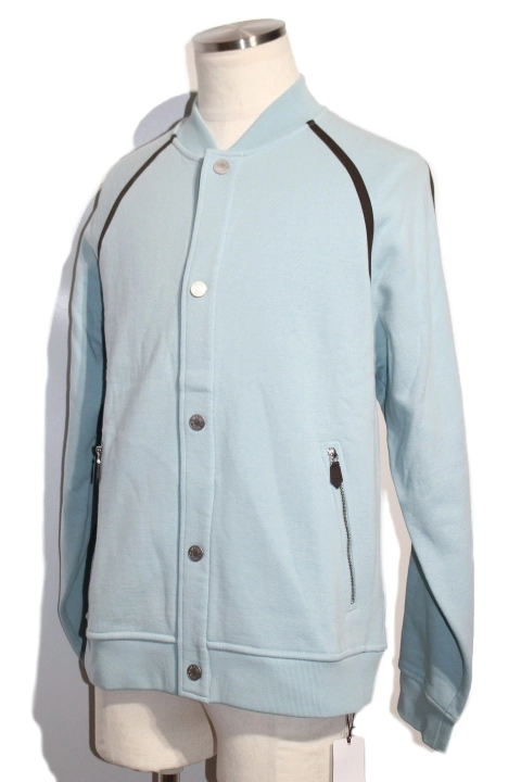 HERMES エルメス 衣類 テディジャケット メンズM ライトブルー コットン （2143000667953）【432】