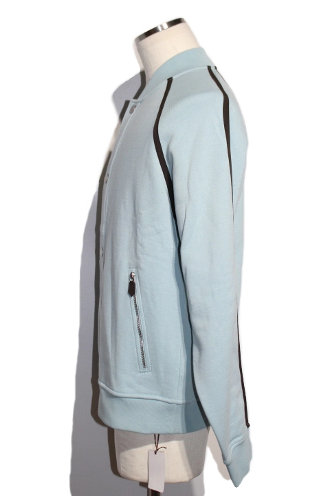 HERMES エルメス 衣類 テディジャケット メンズM ライトブルー コットン （2143000667953）【432】
