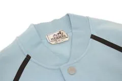 HERMES エルメス 衣類 テディジャケット メンズM ライトブルー コットン （2143000667953）【432】