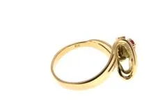 ノンブランドジュエリー　リング　指輪　K18イエローゴールド　ルビー0.30ct　ダイヤモンド0.07ct　3.3g　#8　【205】