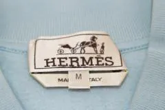 HERMES エルメス 衣類 テディジャケット メンズM ライトブルー コットン （2143000667953）【432】
