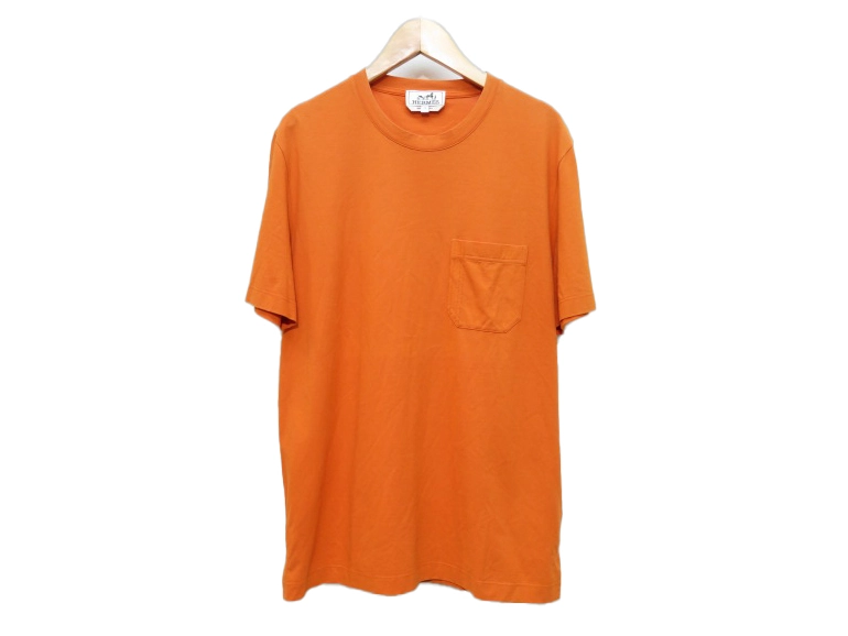 HERMES エルメス Tシャツ メンズXS オレンジ コットン 2148103896347