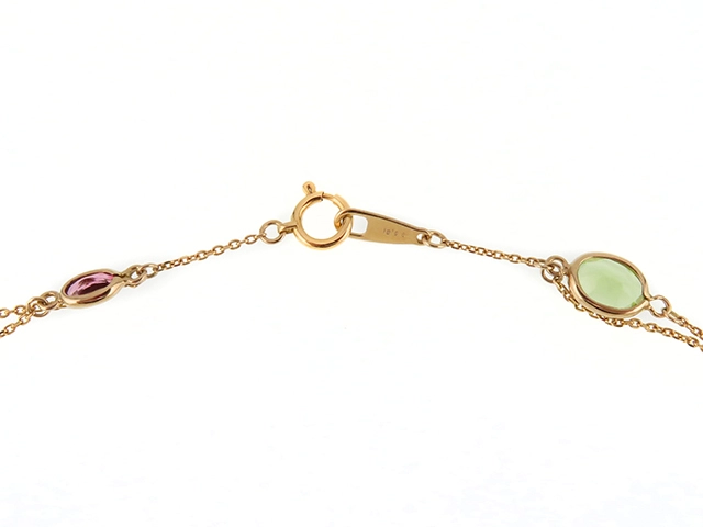 JEWELRY ノンブランドジュエリー ネックレス K18ピンクゴールド マルチカラーストーン96.81ct【472】SJ