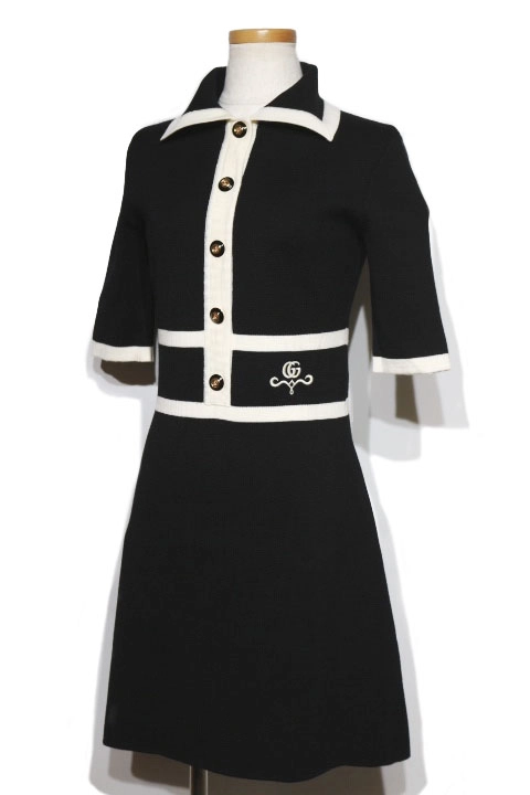GUCCI グッチ 衣類 ニットワンピース レディースXS ブラック ウール/ポリエステル 2148103613777 【200】