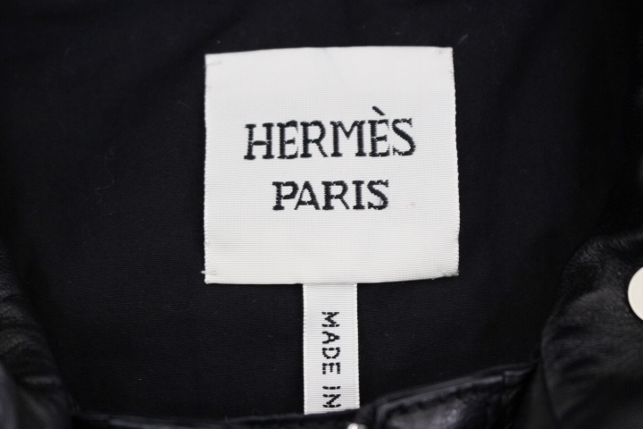 HERMES エルメス 衣類 レザーベスト レディース38 ブラック セリエ 