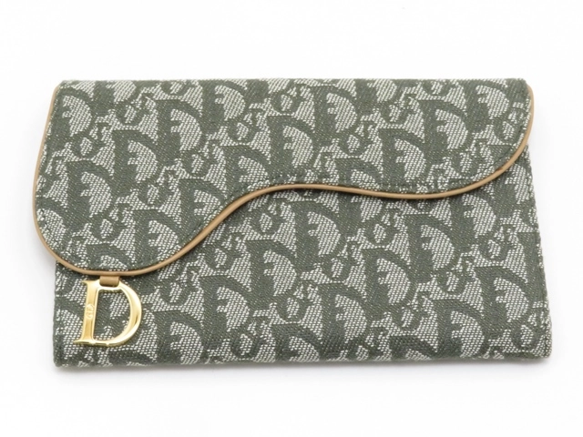 【美品】Dior ディオール トロッター 三つ折り 財布 キャンパスレザー