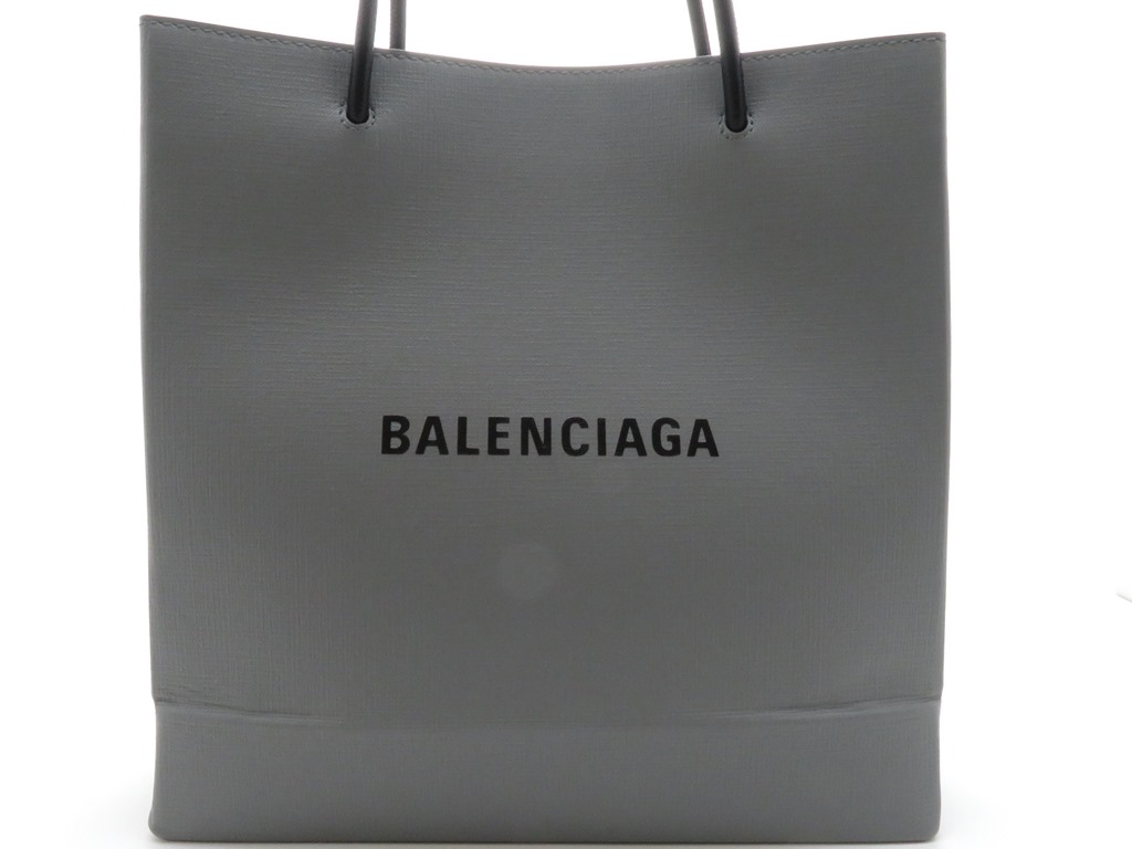 BALENCIAGA バレンシアガ ショッピングﾄｰﾄバッグ グレー レザー