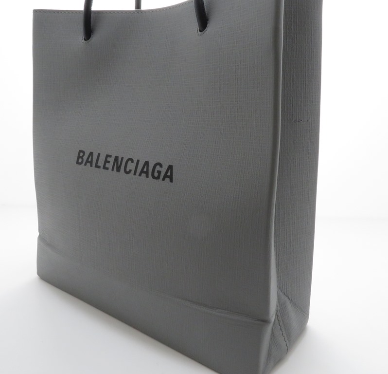 BALENCIAGA バレンシアガ ショッピングﾄｰﾄバッグ グレー レザー【431