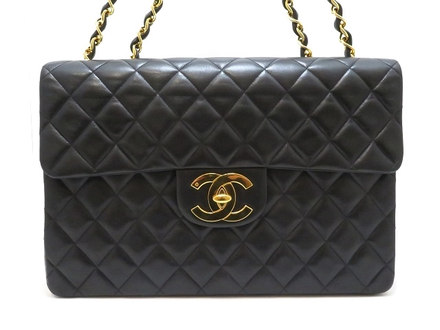 CHANEL シャネル デカマトラッセ ブラック/GP ラムスキン A01094【430】2147200502397