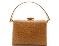 GUCCI　グッチ　バンブー2wayショルダー キャメル オーストリッチ【431】2147200454016